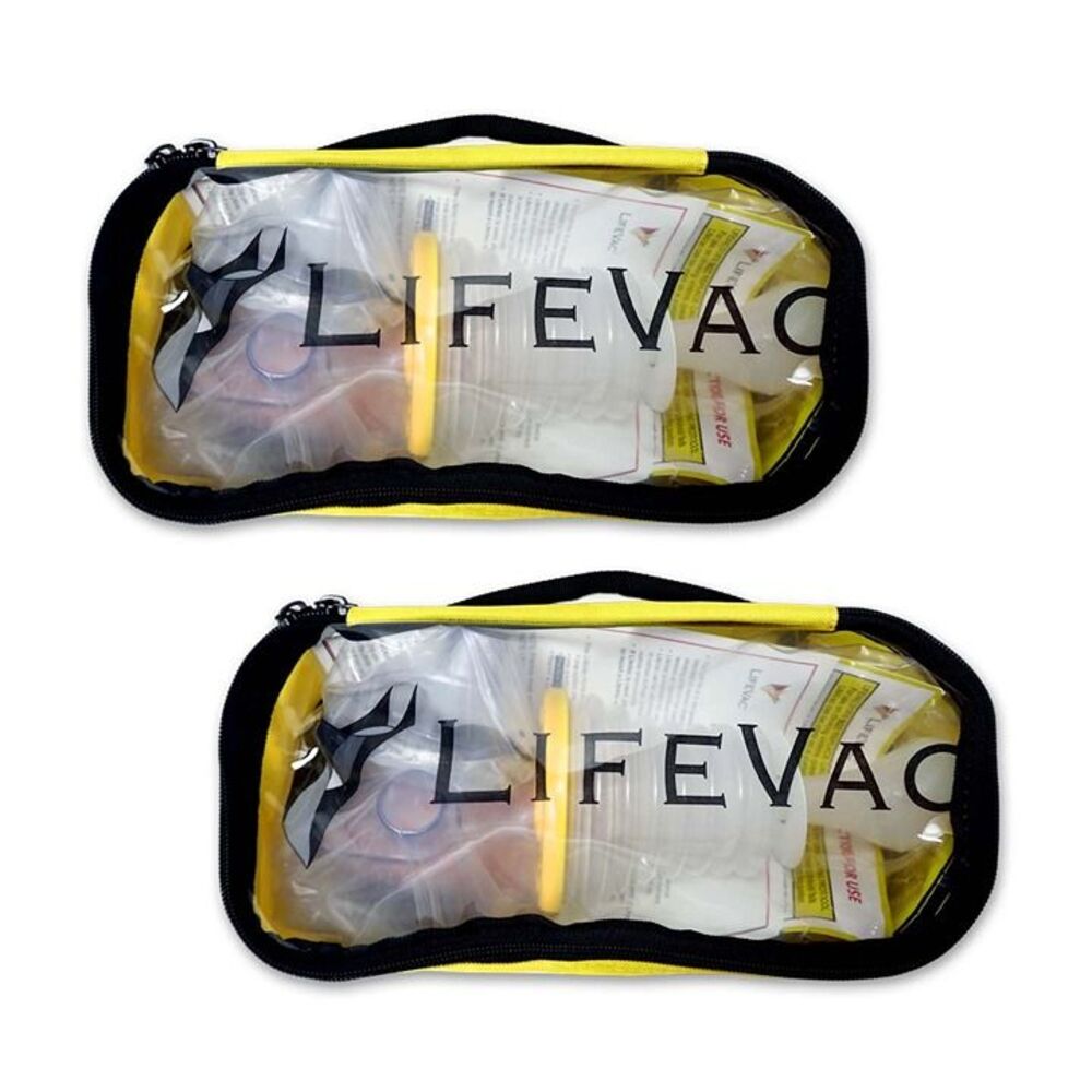 LifeVac 2 Yellow Travel Kits Anti Choking Airway Suction Devices LOT